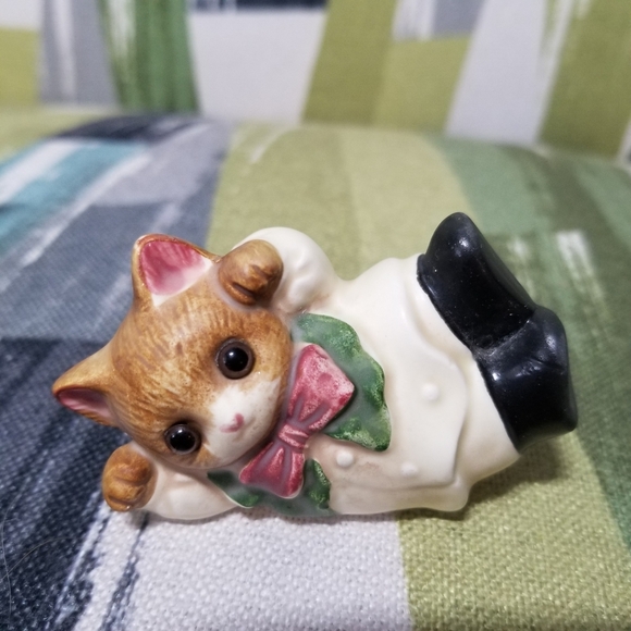 Vtg 3 Kitten Figurines Whimsical Naughty And Sweet Ceramic Porcelain Cats Japan - Picture 6 of 14